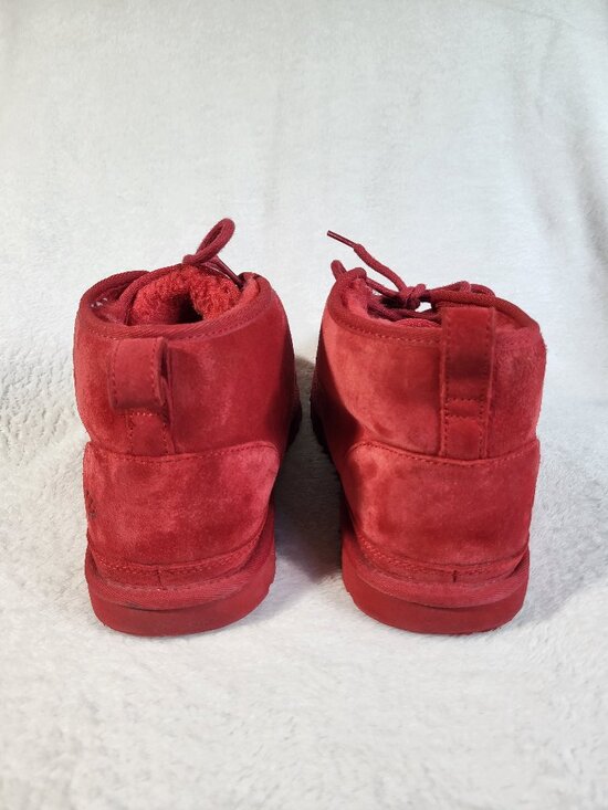 UGG NEUMEL Mid Top Casual Snow Boots Suede Red Fur Men\'s 11